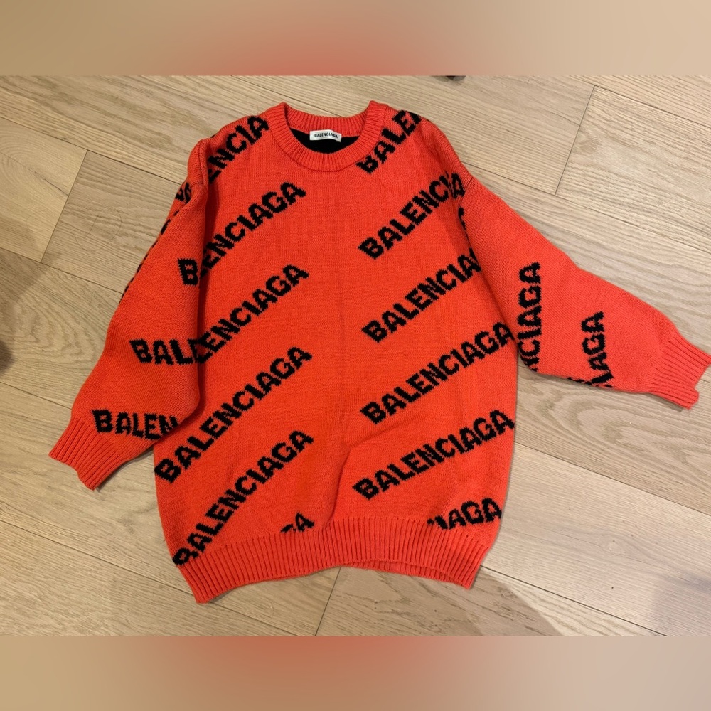 Balenciaga Red Crewneck Sweater